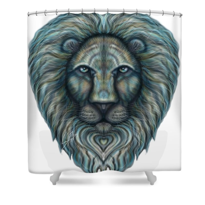 Radiant Rainbow Lion - Shower Curtain