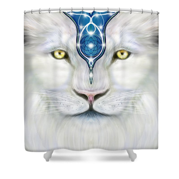 Sacred White Lion - Shower Curtain