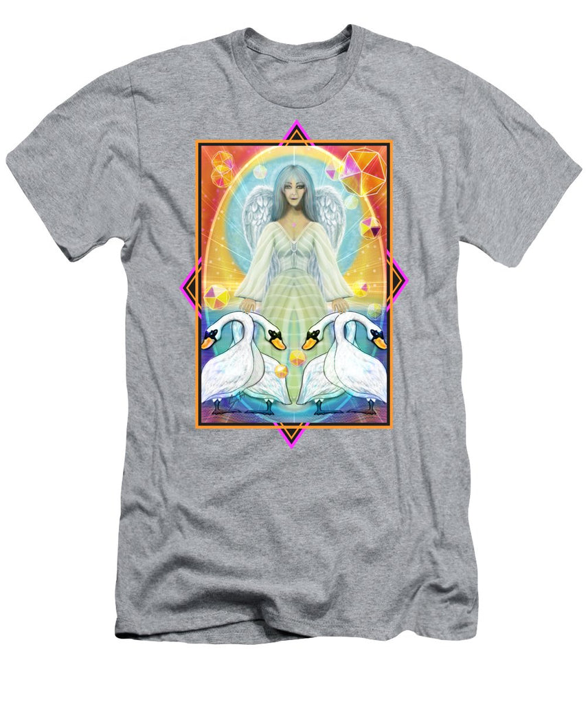 Archangel Haniel With Swans - Men's T-Shirt (Athletic Fit)