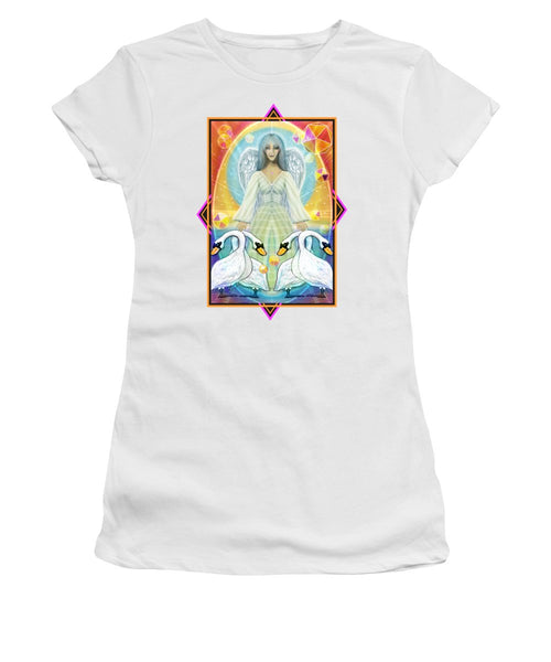 Archangel Haniel With Swans - Women's T-Shirt