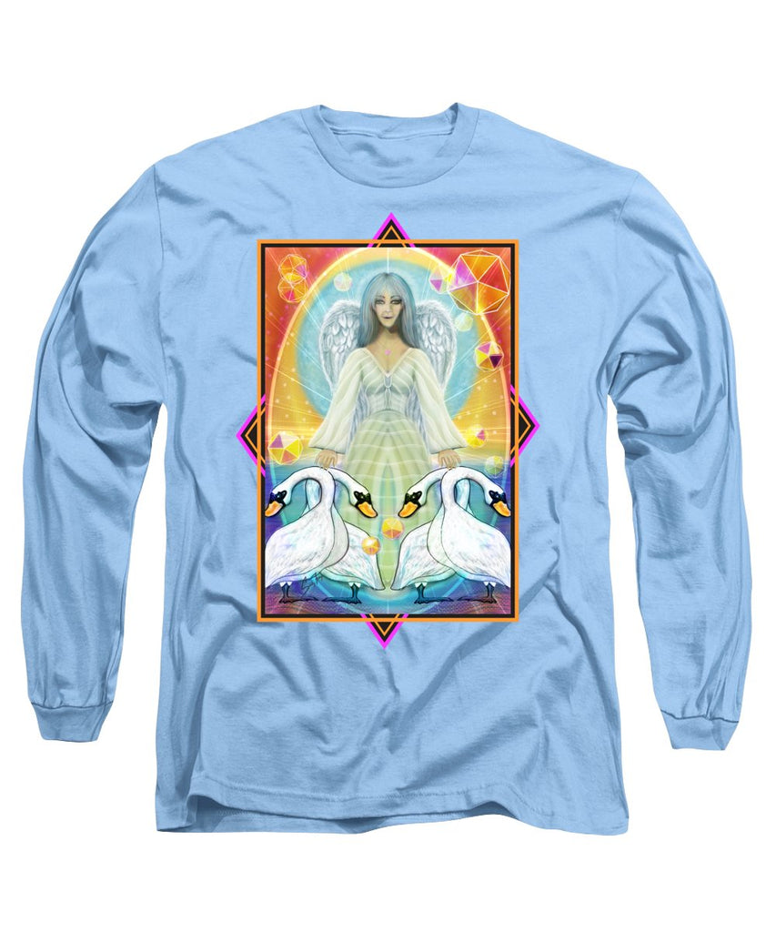 Archangel Haniel With Swans - Long Sleeve T-Shirt