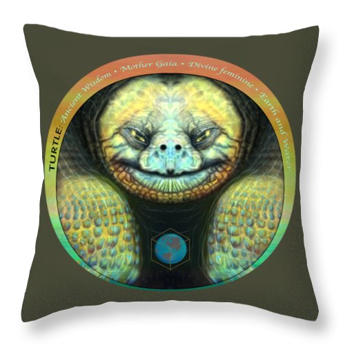 Giant Turtle Spirit Guide - Throw Pillow