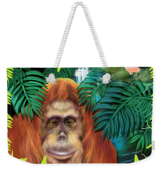 Orangutan With Maleo Bird - Weekender Tote Bag