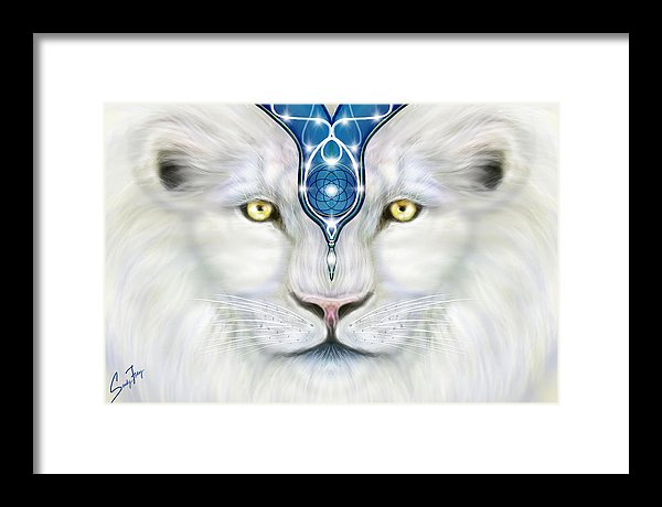 Sacred Lion Close Up - Framed Print