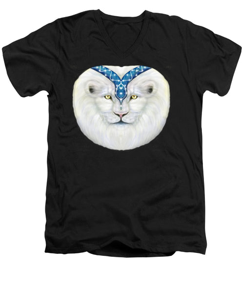 Sacred White Lion - Men's V-Neck T-Shirt