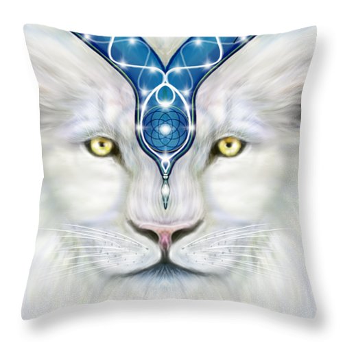 Sacred White Lion - Throw Pillow