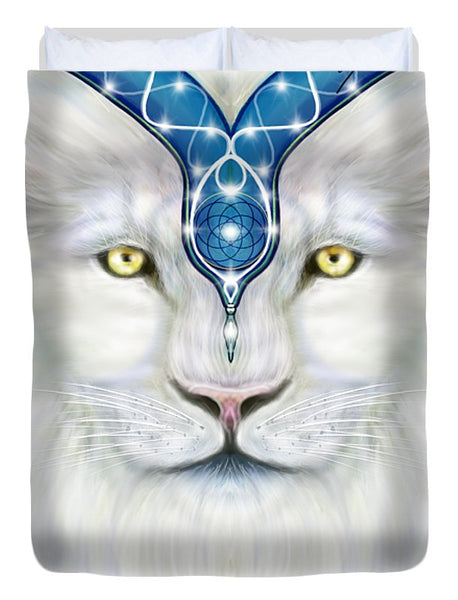 Sacred White Lion - Duvet Cover