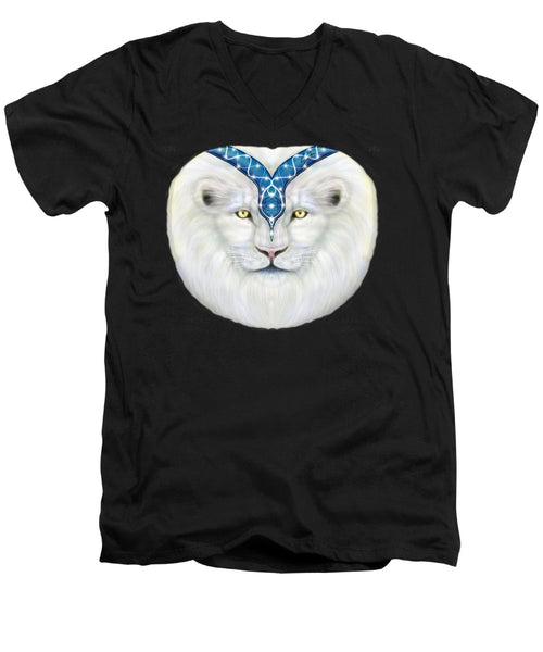 Sacred White Lion - Men's V-Neck T-Shirt
