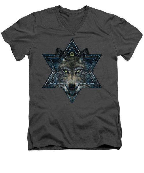 Wolf Star - Men's V-Neck T-Shirt
