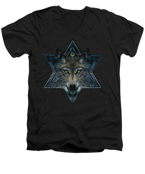 Wolf Star - Men's V-Neck T-Shirt